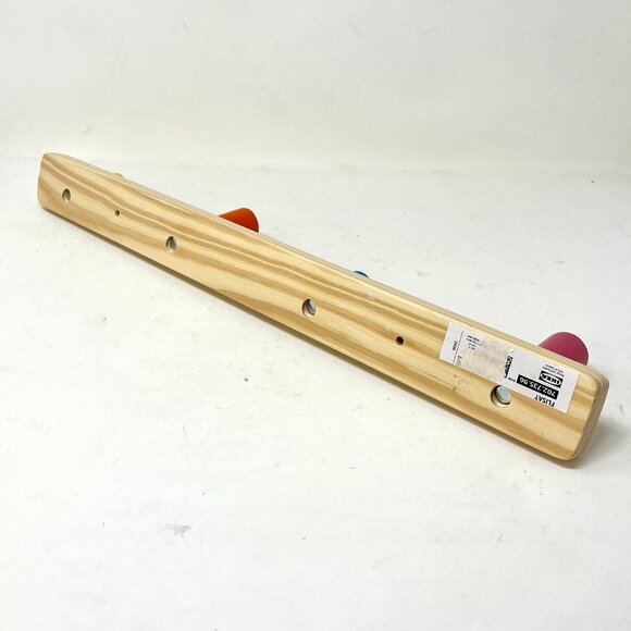 Ikea FLISAT Knob Wall Rack Natural Wood 4-Colorful Pegs - Picture 3 of 6